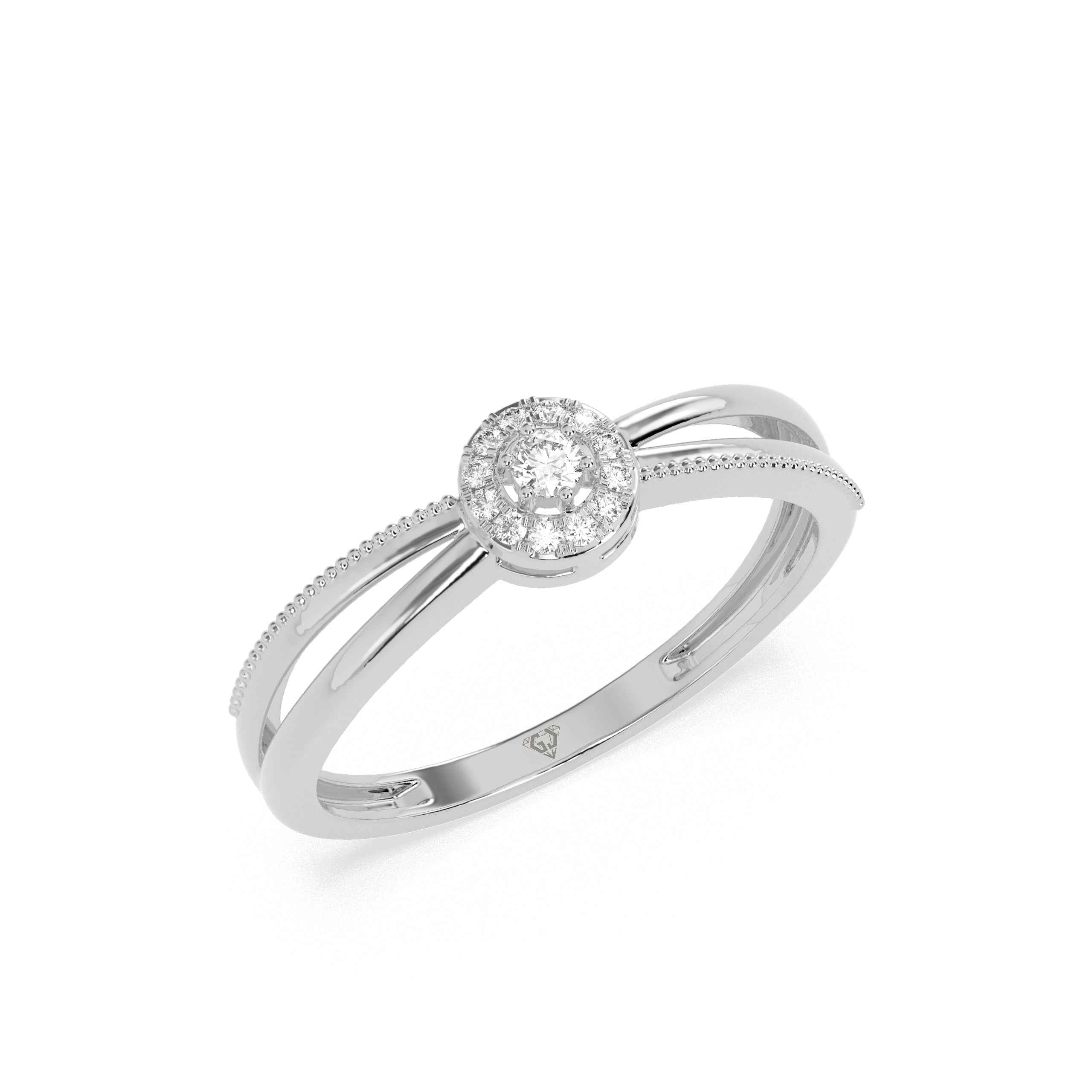 0.07 CT Solitaire Round Diamond Ring - GodahariDev Jewells