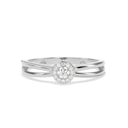 0.07 CT Solitaire Round Diamond Ring - Godahari Dev Jewells