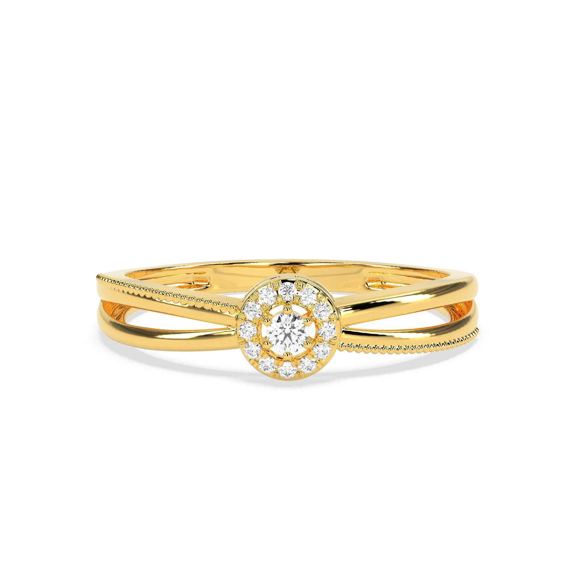 0.07 CT Solitaire Round Diamond Ring - GodahariDev Jewells
