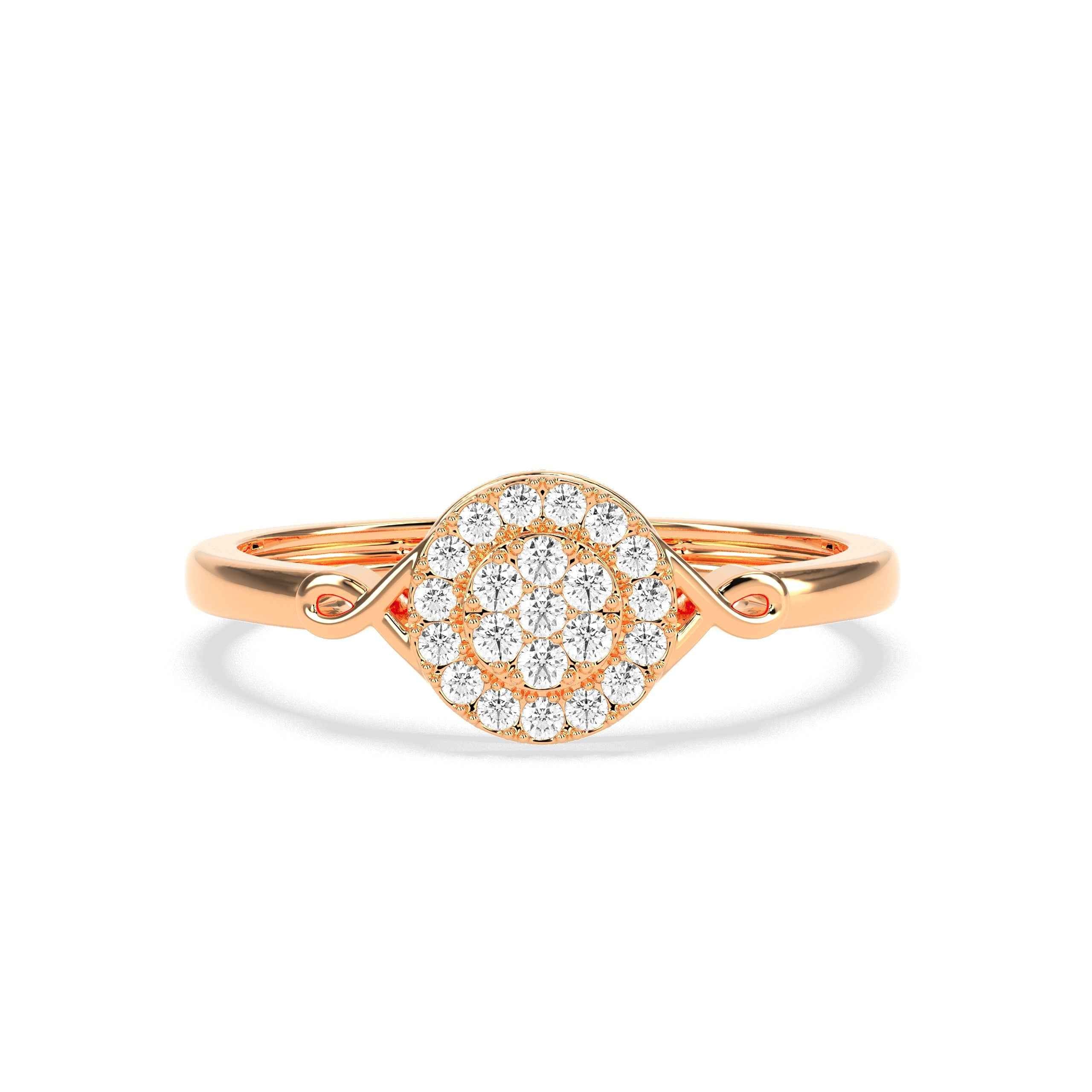 0.17 CT Cluster Round Diamond Ring - GodahariDev Jewells