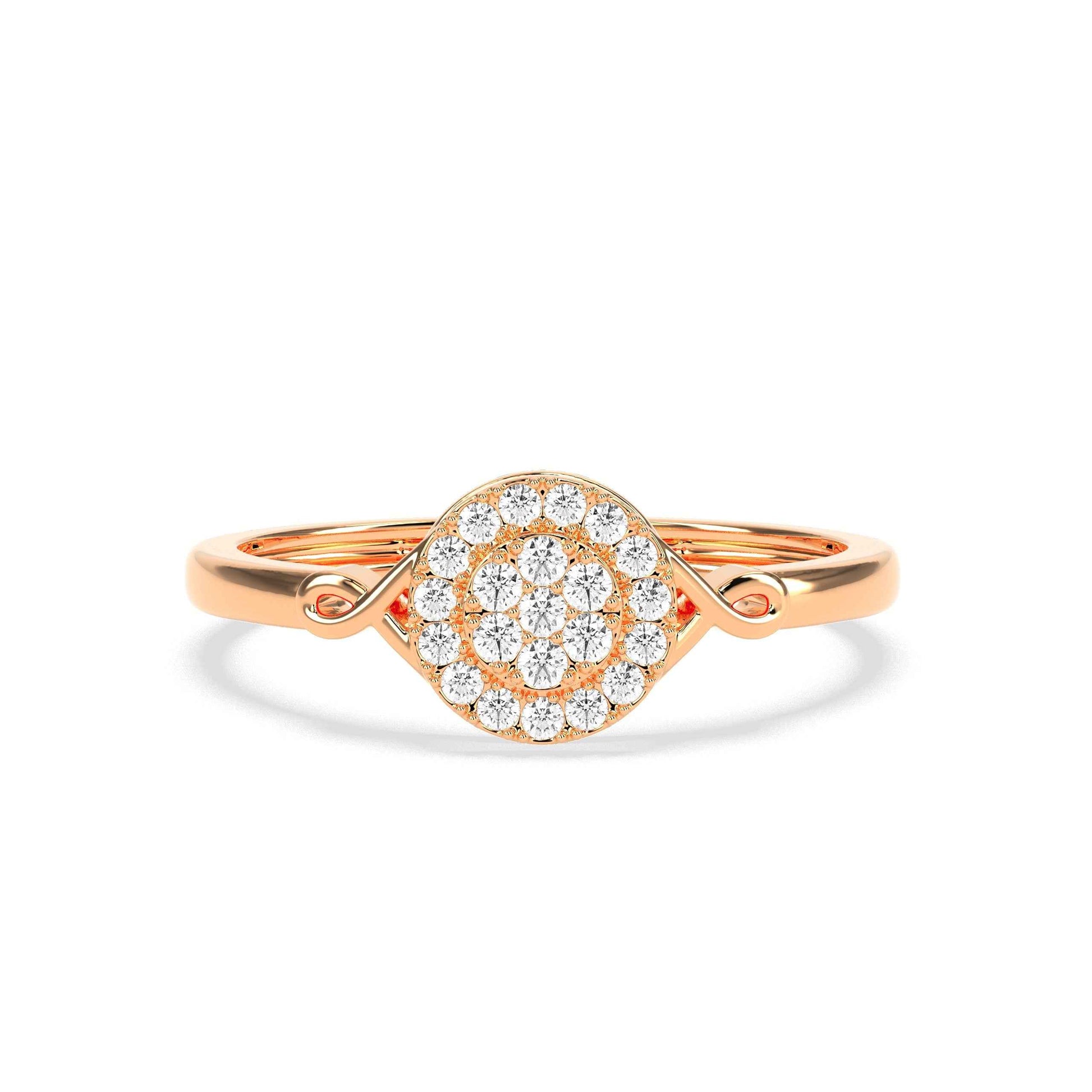 0.17 CT Cluster Round Diamond Ring - GodahariDev Jewells