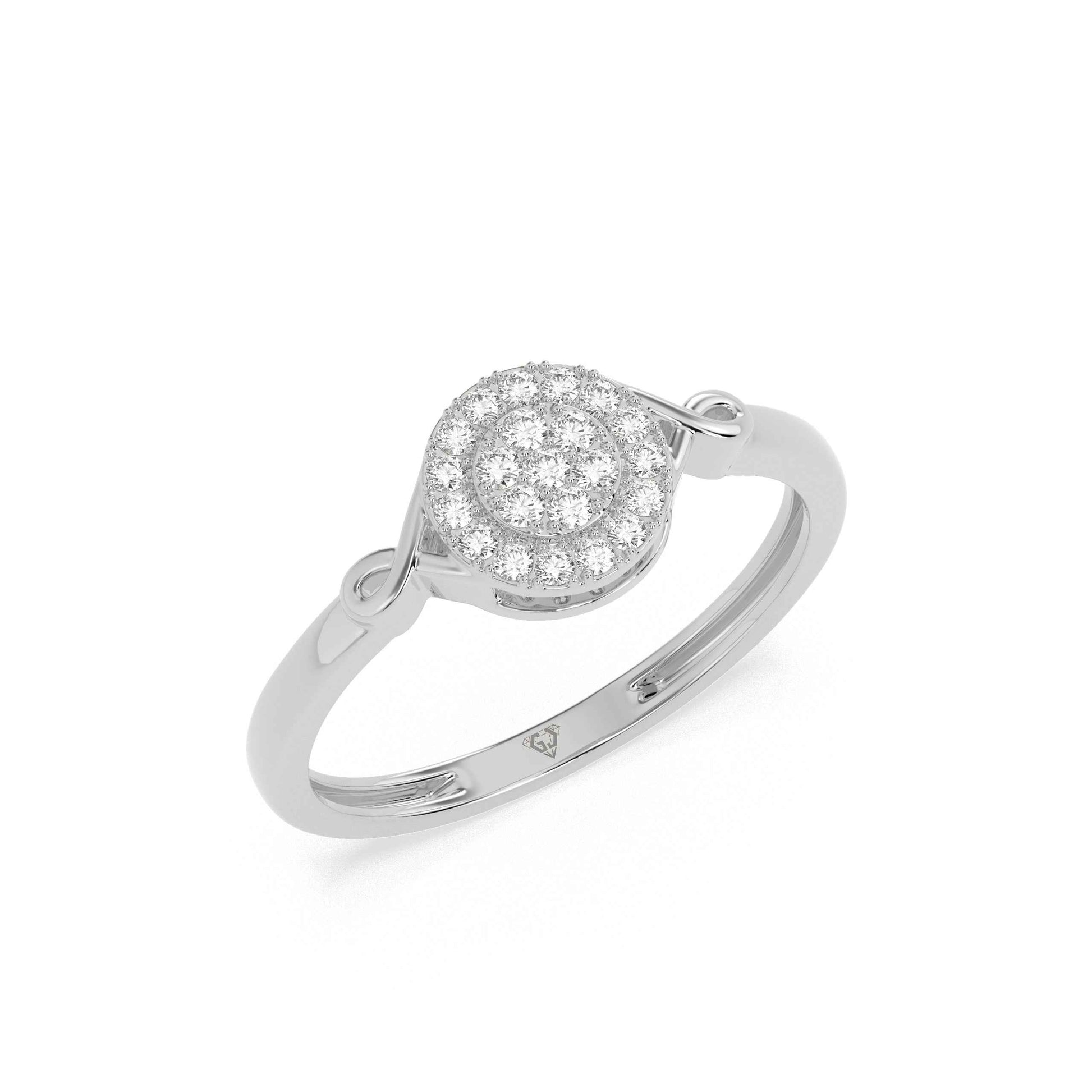 0.17 CT Cluster Round Diamond Ring - GodahariDev Jewells