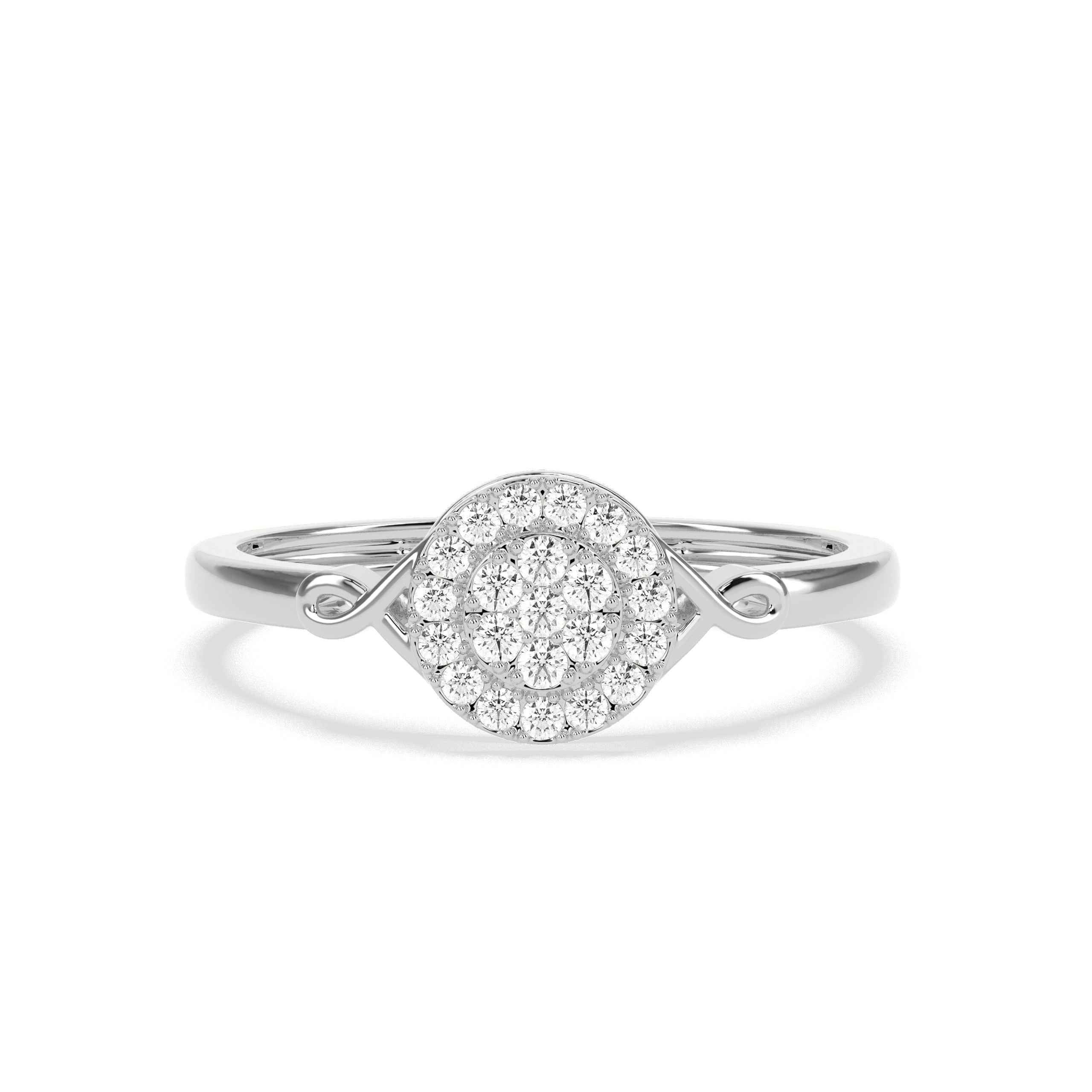 0.17 CT Cluster Round Diamond Ring - GodahariDev Jewells