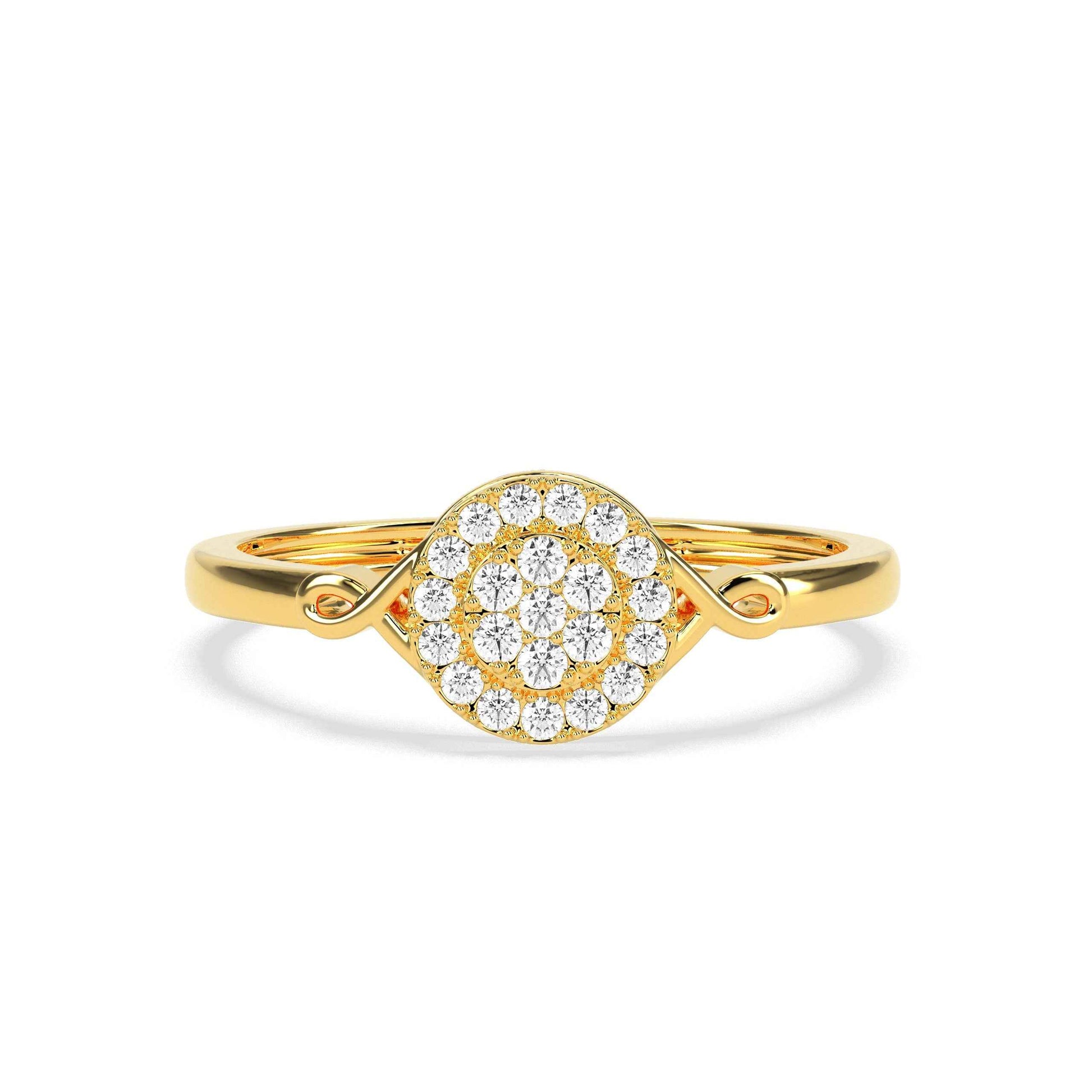0.17 CT Cluster Round Diamond Ring - GodahariDev Jewells