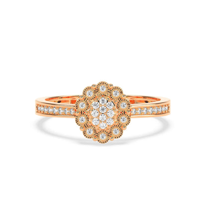 0.12 CT Cluster Round Diamond Ring - GodahariDev Jewells