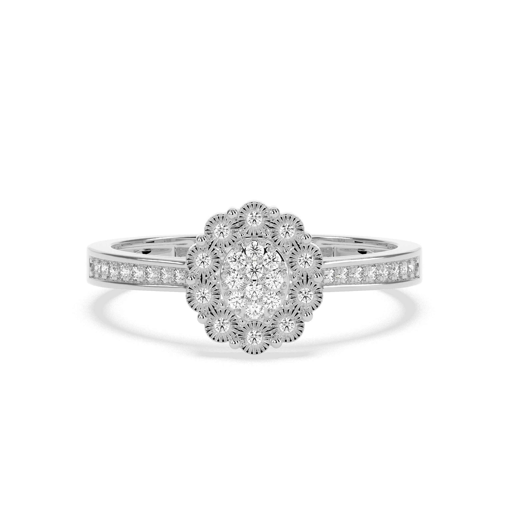 0.12 CT Cluster Round Diamond Ring - GodahariDev Jewells