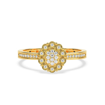 0.12 CT Cluster Round Diamond Ring - GodahariDev Jewells