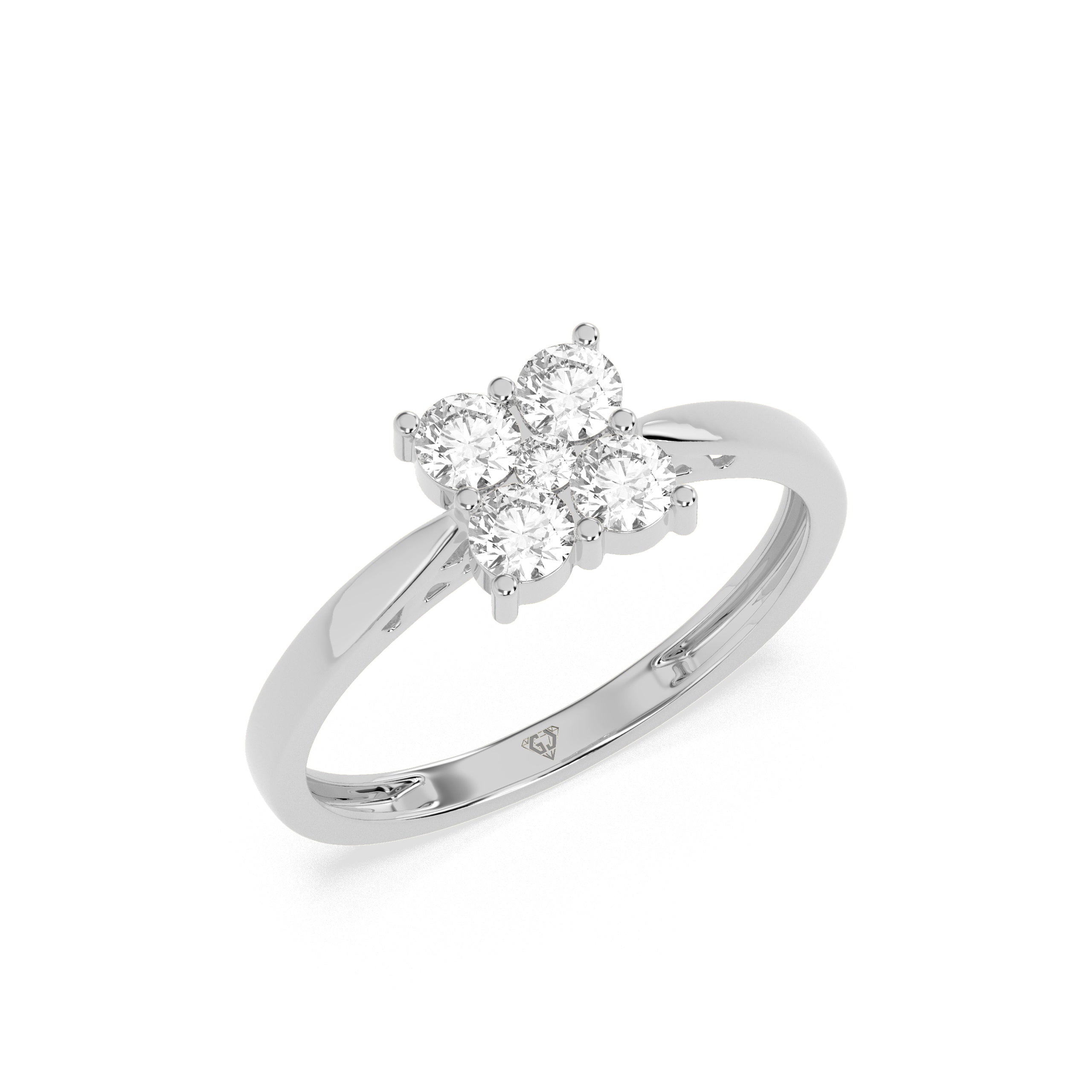 0.52-ct-cluster-diamond-ring - Godahari Dev Jewells