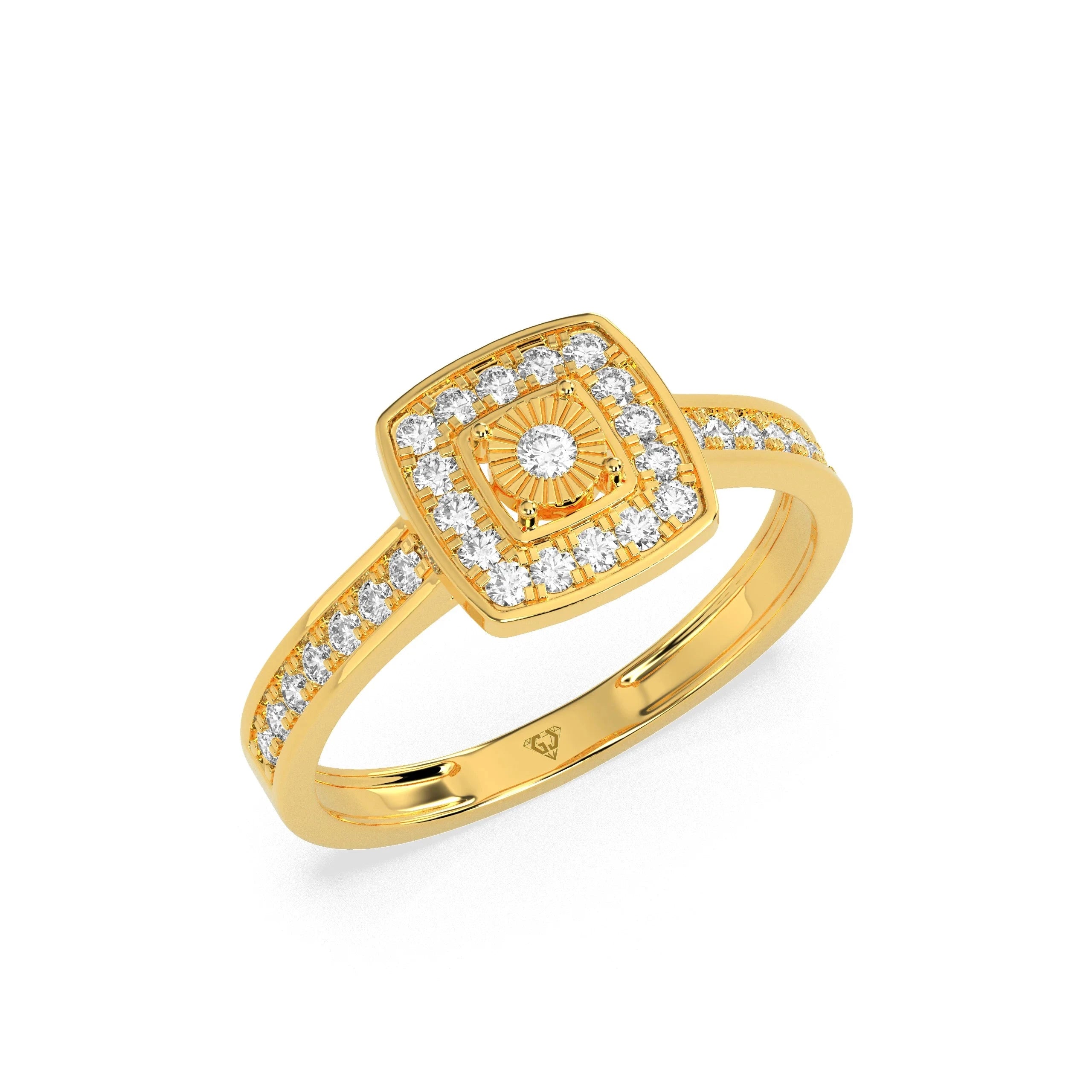 0.49-ct-cluster-diamond-ring - Godahari Dev Jewells