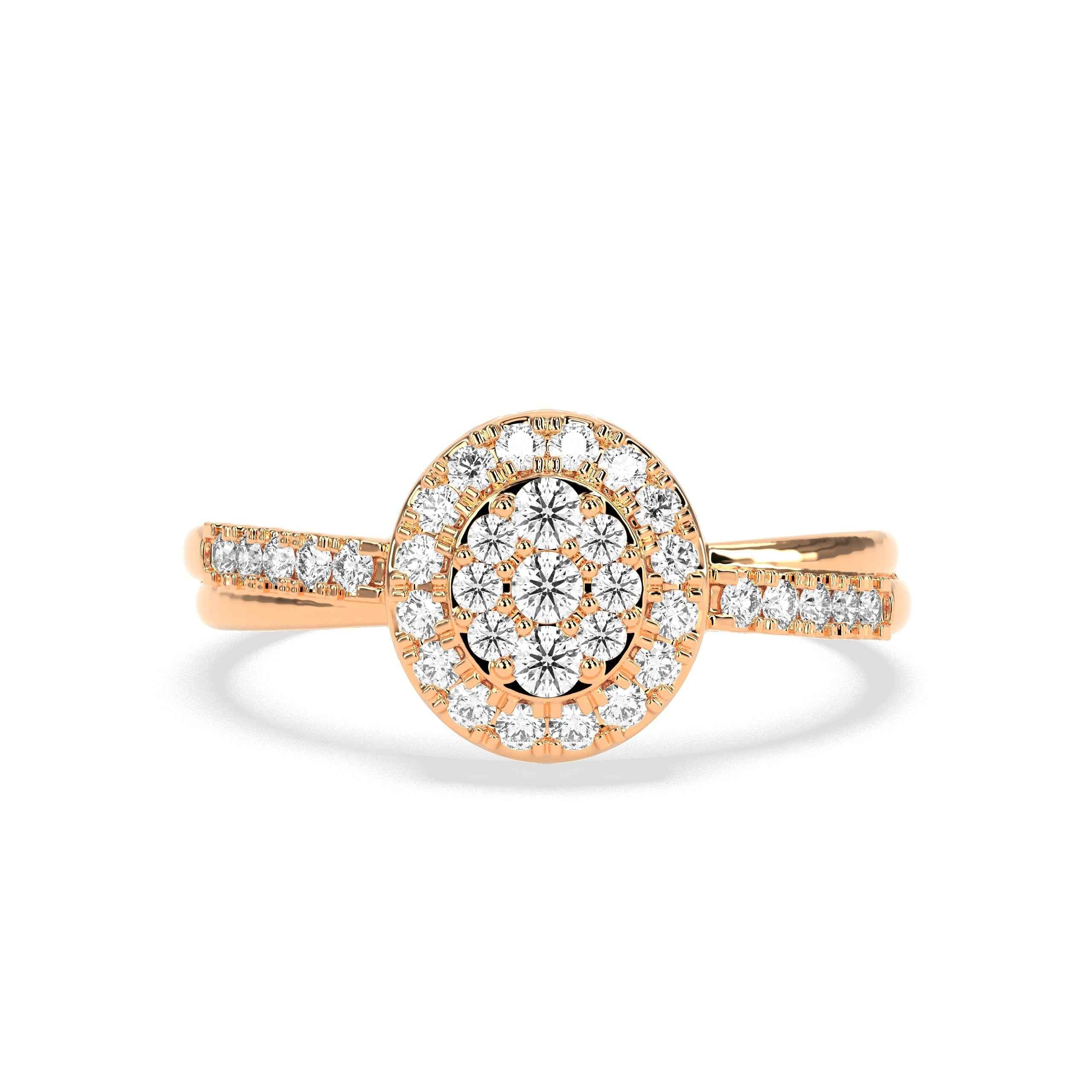 0.33 CT Cluster Round Diamond Ring - GodahariDev Jewells