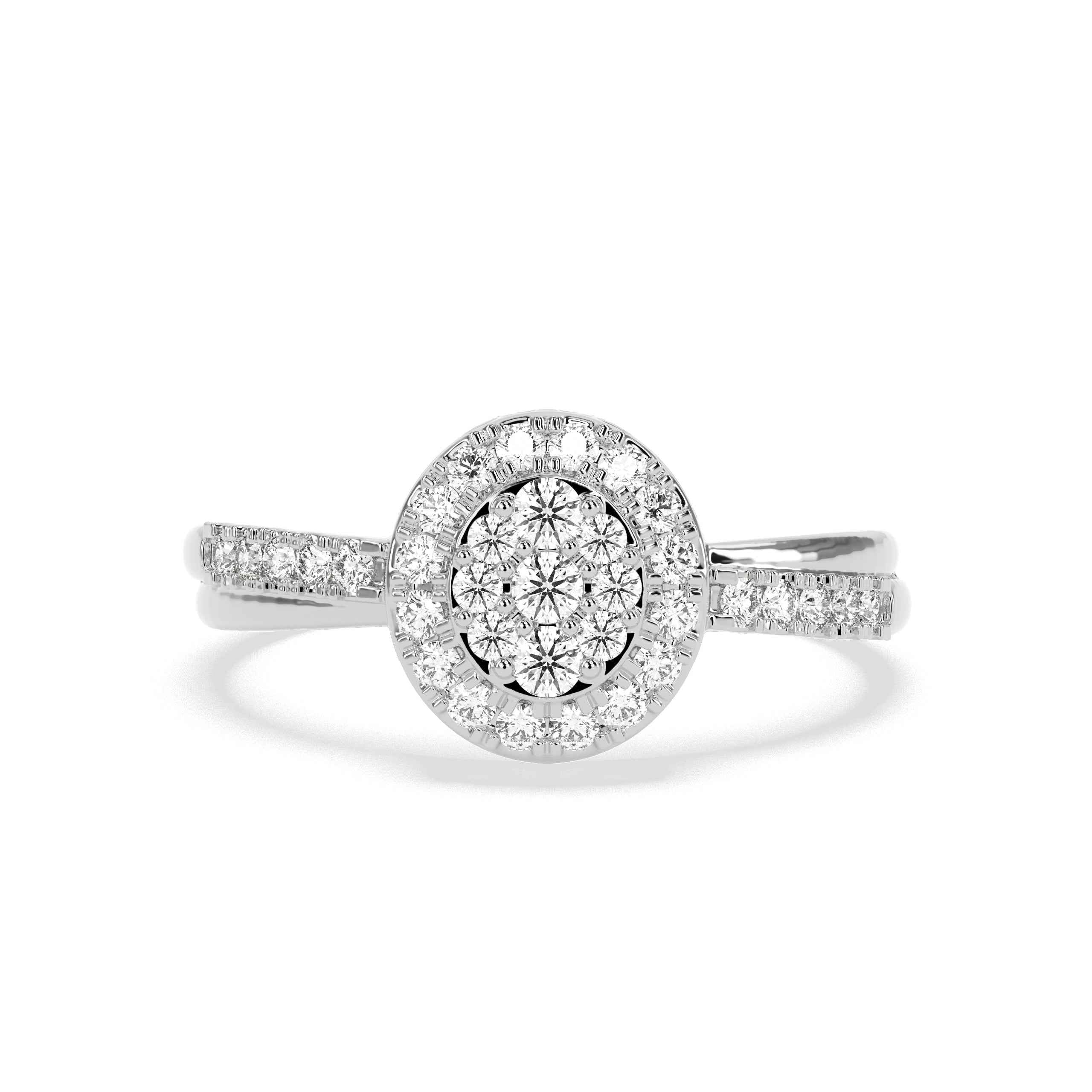 0.33 CT Cluster Round Diamond Ring - GodahariDev Jewells