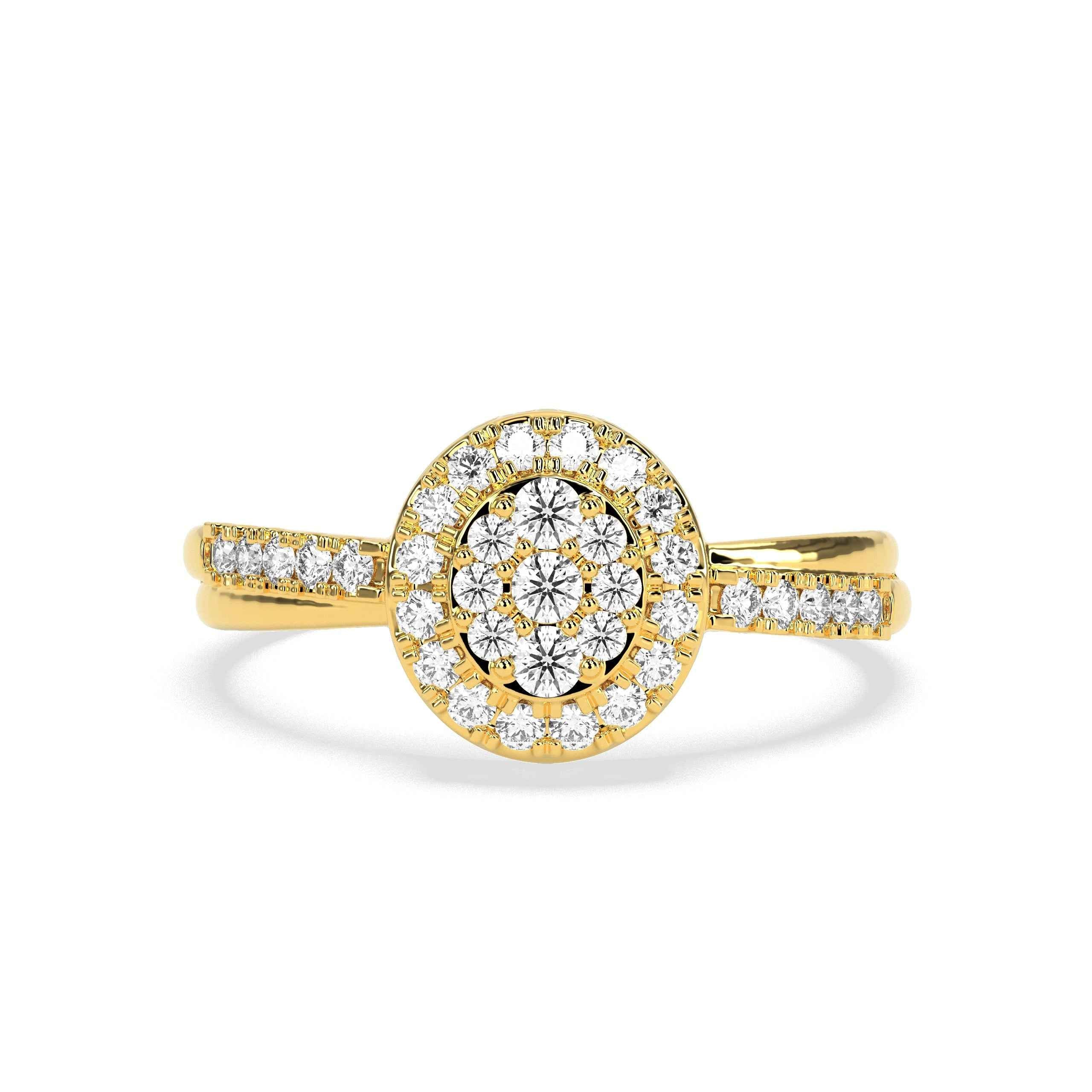 0.33 CT Cluster Round Diamond Ring - GodahariDev Jewells