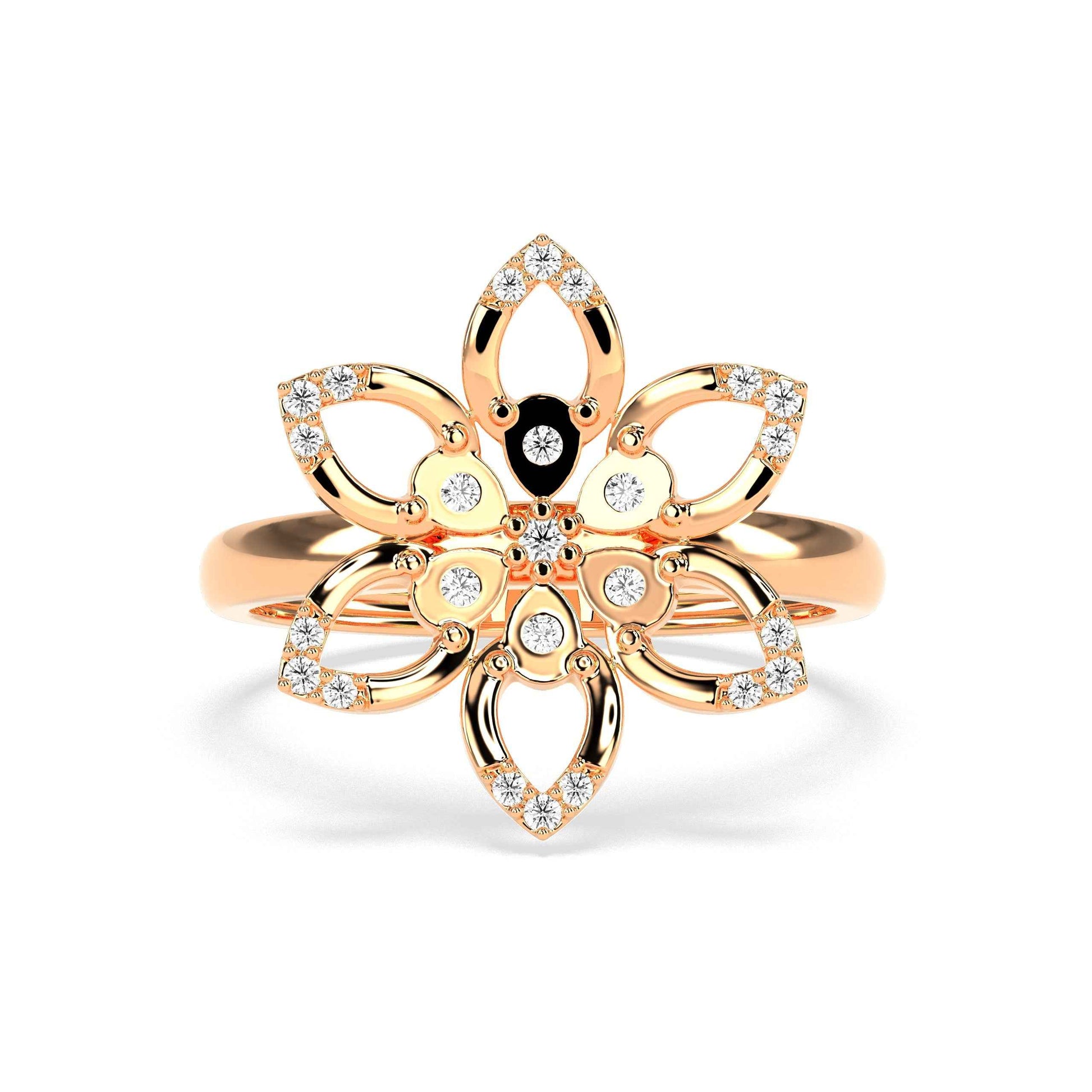 0.11 CT Flower Round Diamond Ring - GodahariDev Jewells