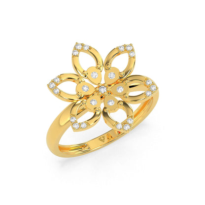 0.11 CT Flower Round Diamond Ring - GodahariDev Jewells