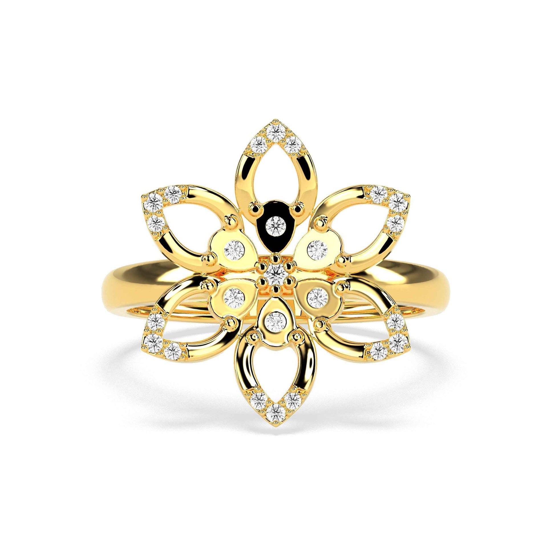 0.11 CT Flower Round Diamond Ring - GodahariDev Jewells