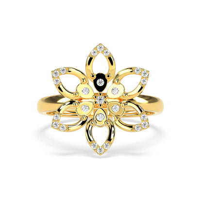 0.11 CT Flower Round Diamond Ring - GodahariDev Jewells