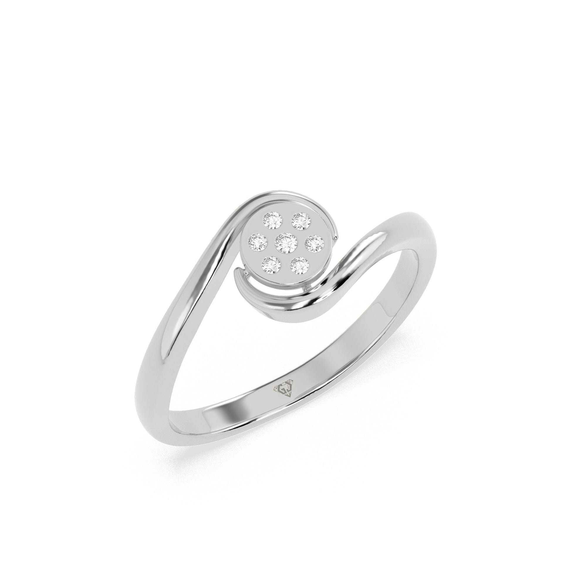 0.03 CT Flower Round Diamond Ring - Godahari Dev Jewells