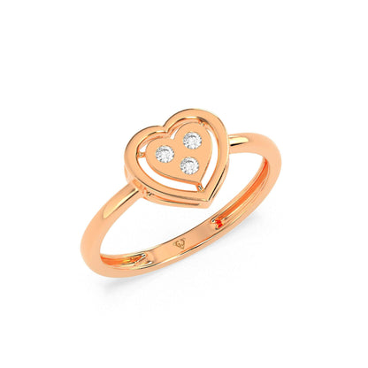 0.06 CT Heart Round Diamond Ring - GodahariDev Jewells