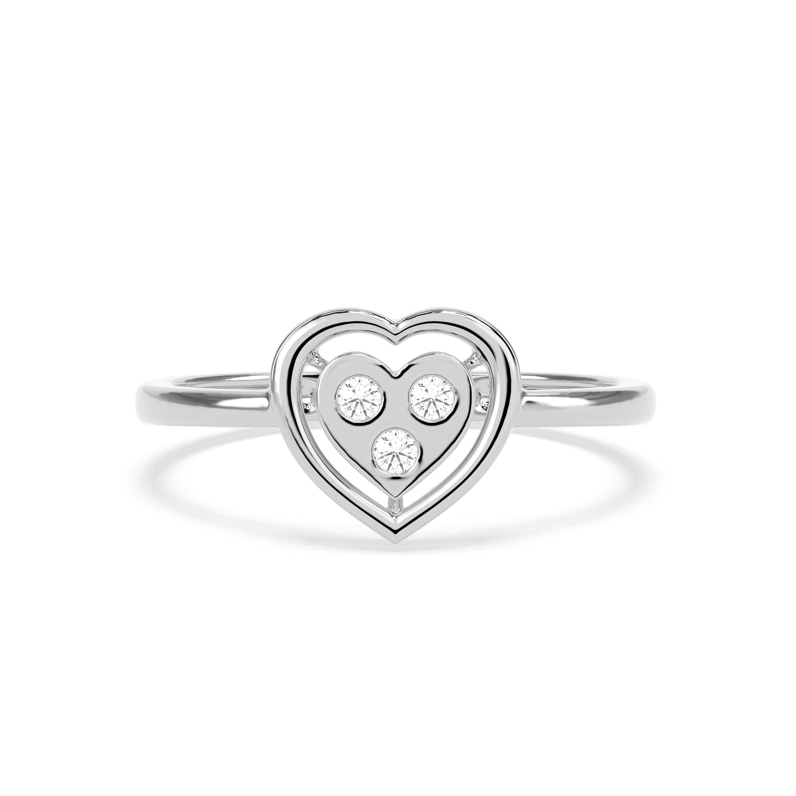 0.06 CT Heart Round Diamond Ring - Godahari Dev Jewells