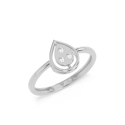 0.05 CT Pear Round Diamond Ring - Godahari Dev Jewells