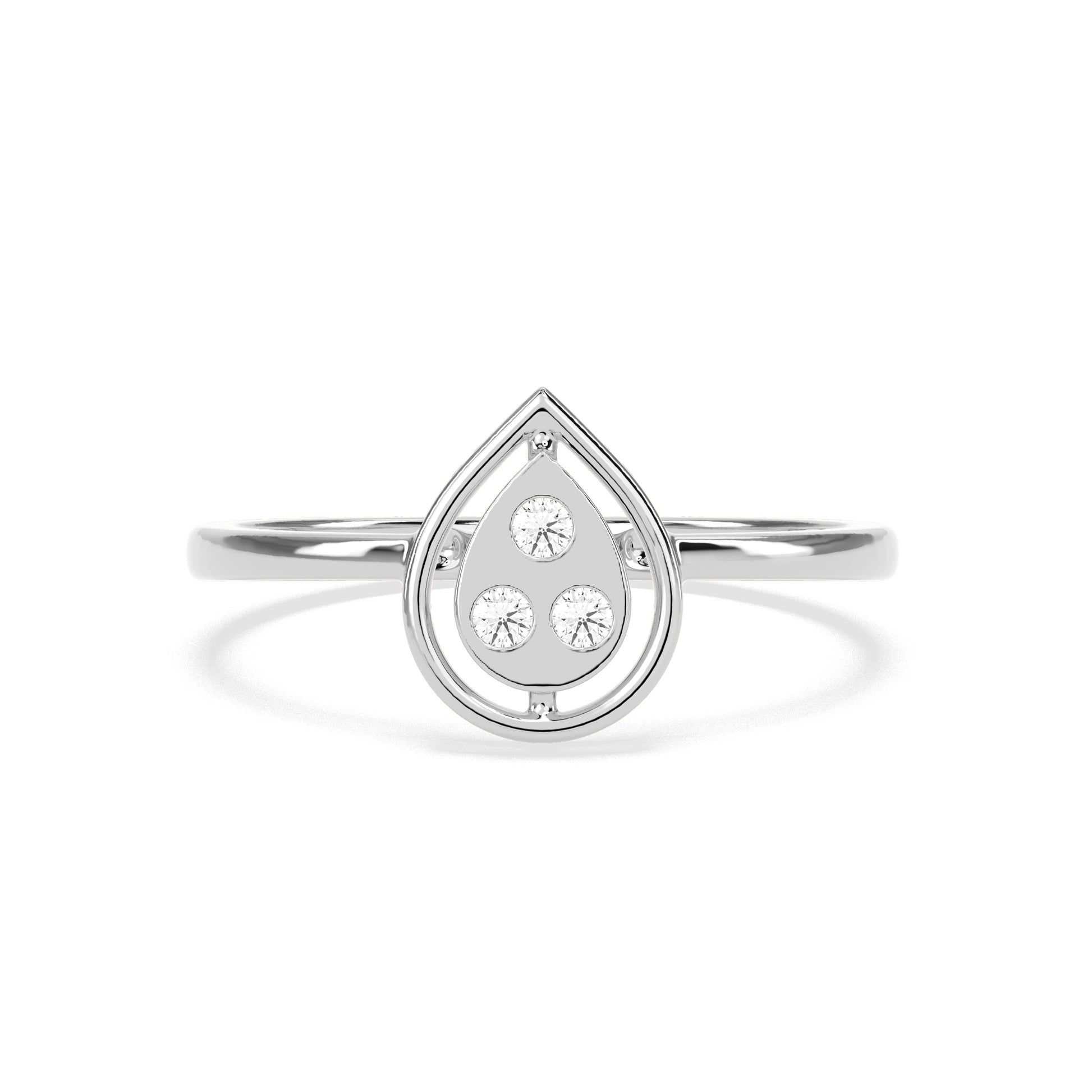 0.05 CT Pear Round Diamond Ring - Godahari Dev Jewells
