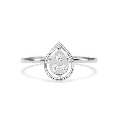 0.05 CT Pear Round Diamond Ring - Godahari Dev Jewells