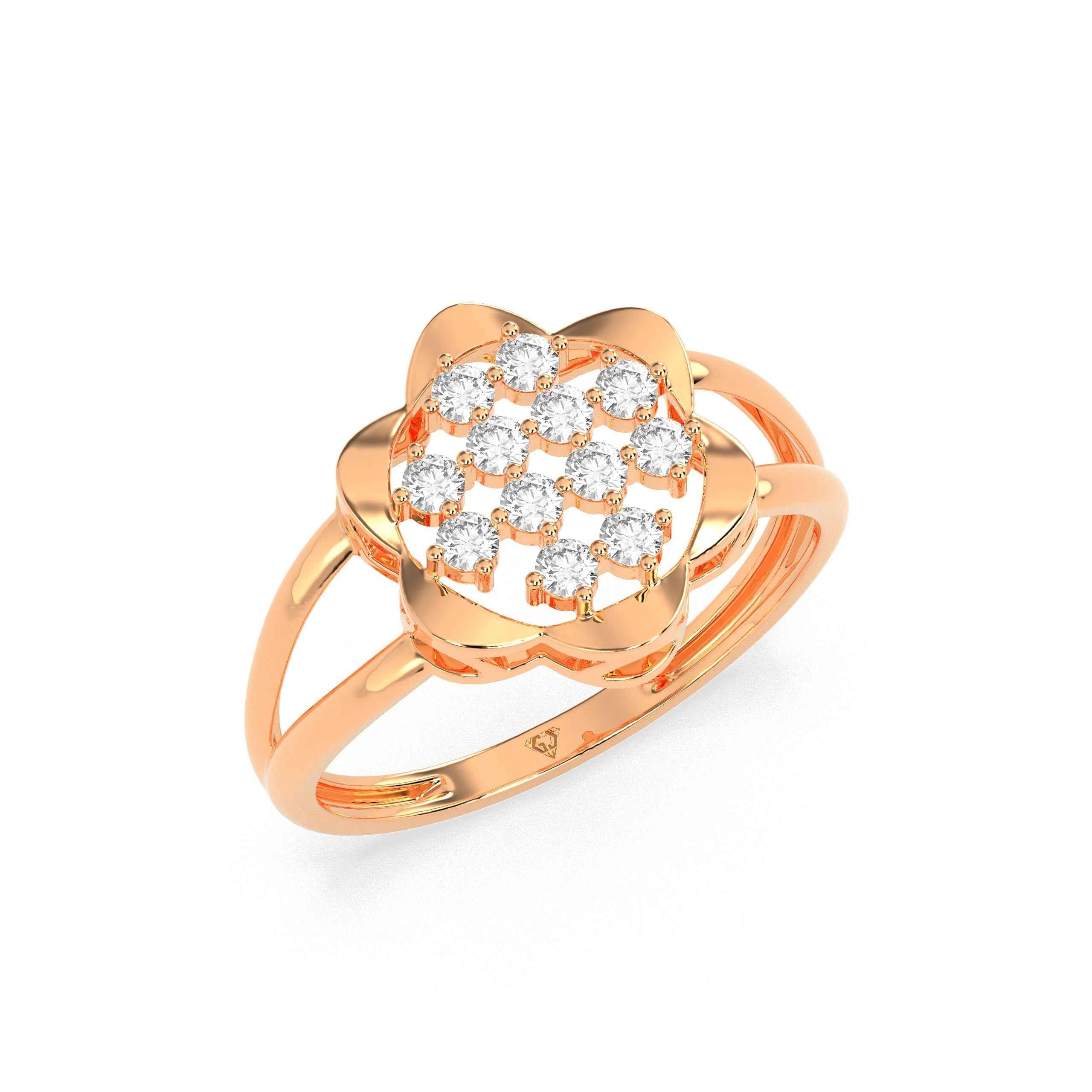 0.31 CT Cluster Round Diamond Ring - GodahariDev Jewells