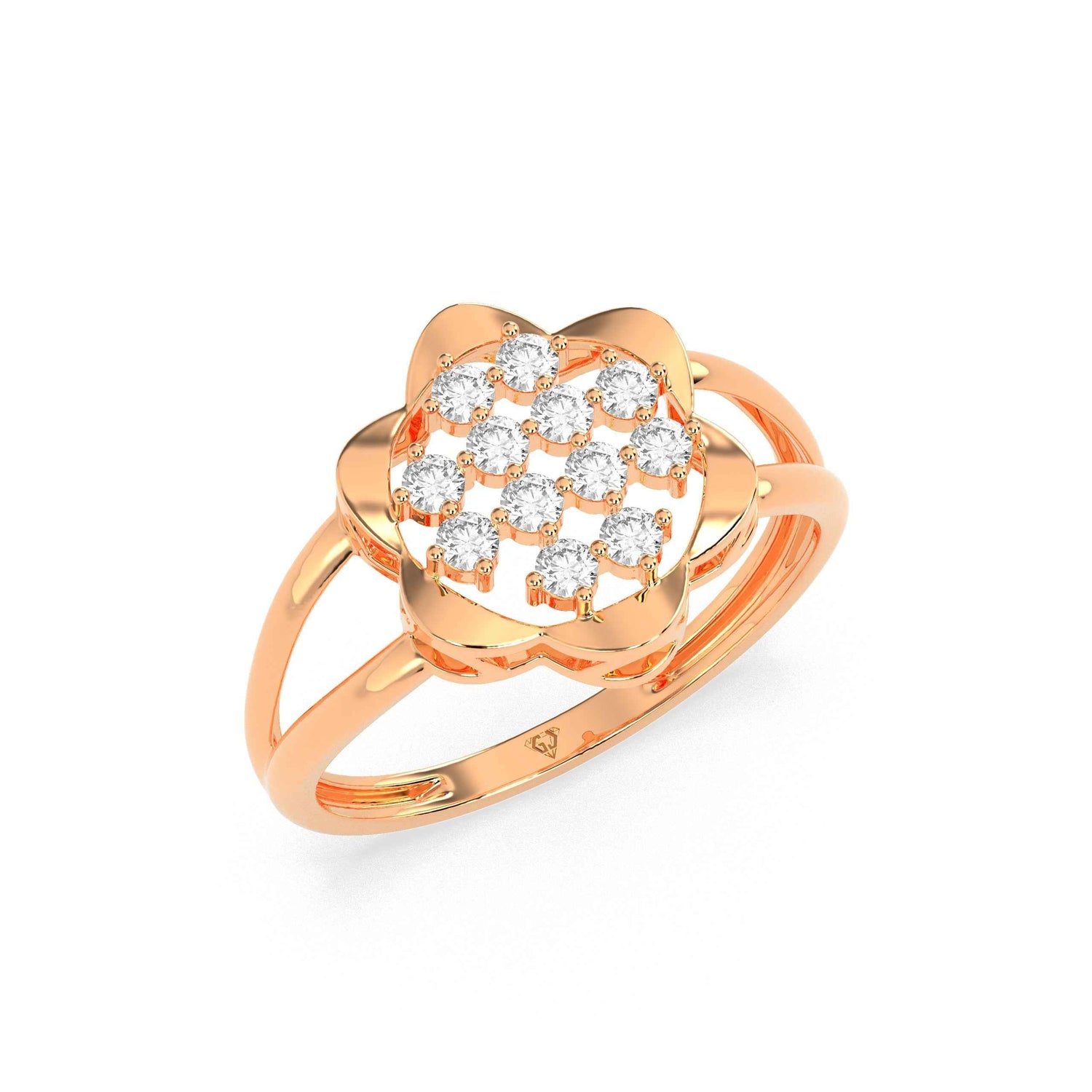 0.31 CT Cluster Round Diamond Ring - GodahariDev Jewells