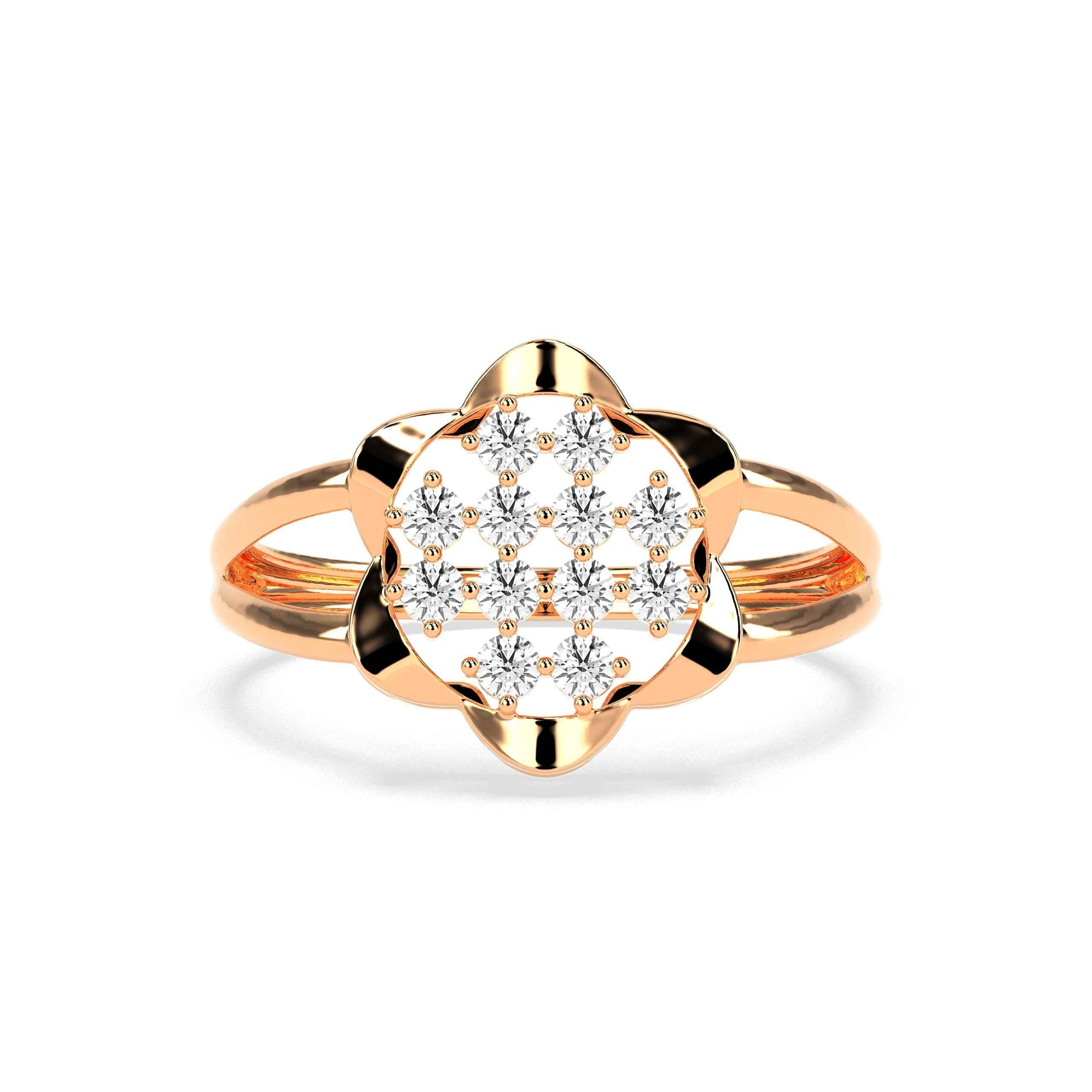 0.31 CT Cluster Round Diamond Ring - GodahariDev Jewells
