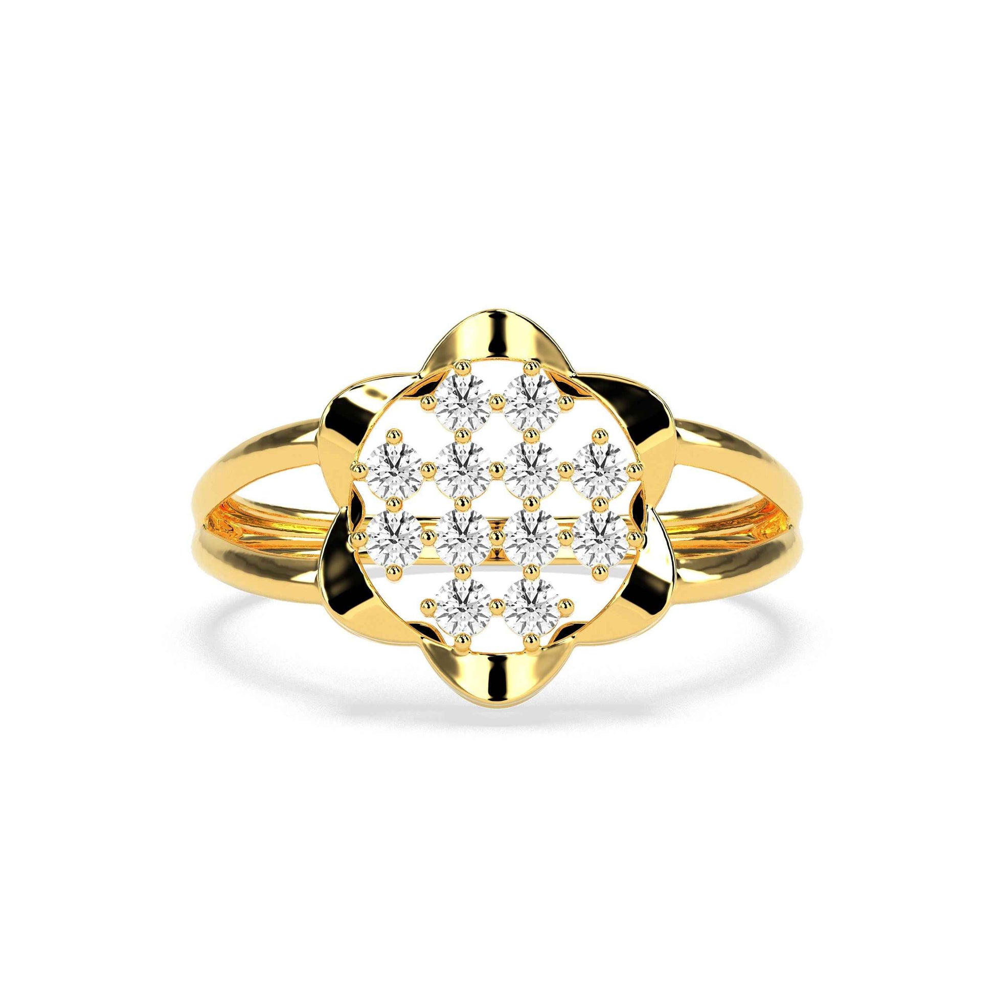 0.31 CT Cluster Round Diamond Ring - GodahariDev Jewells