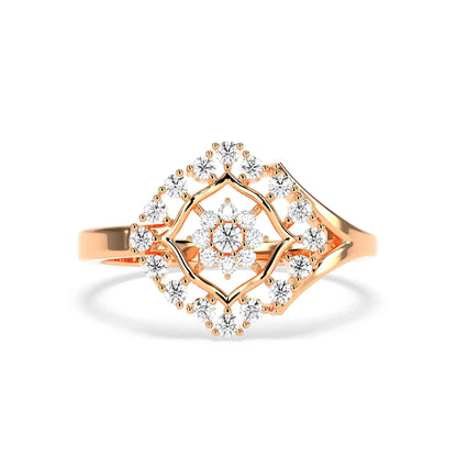 0.35 CT Cluster Round Diamond Ring - GodahariDev Jewells