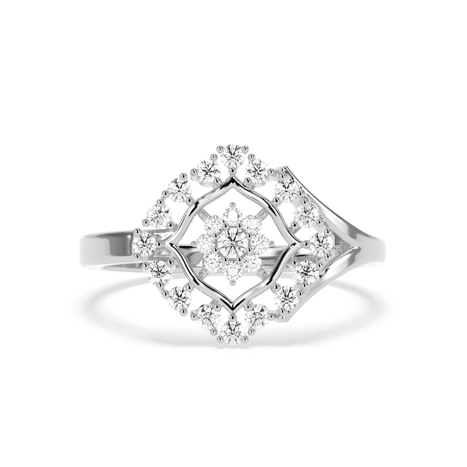 0.35 CT Cluster Round Diamond Ring - GodahariDev Jewells