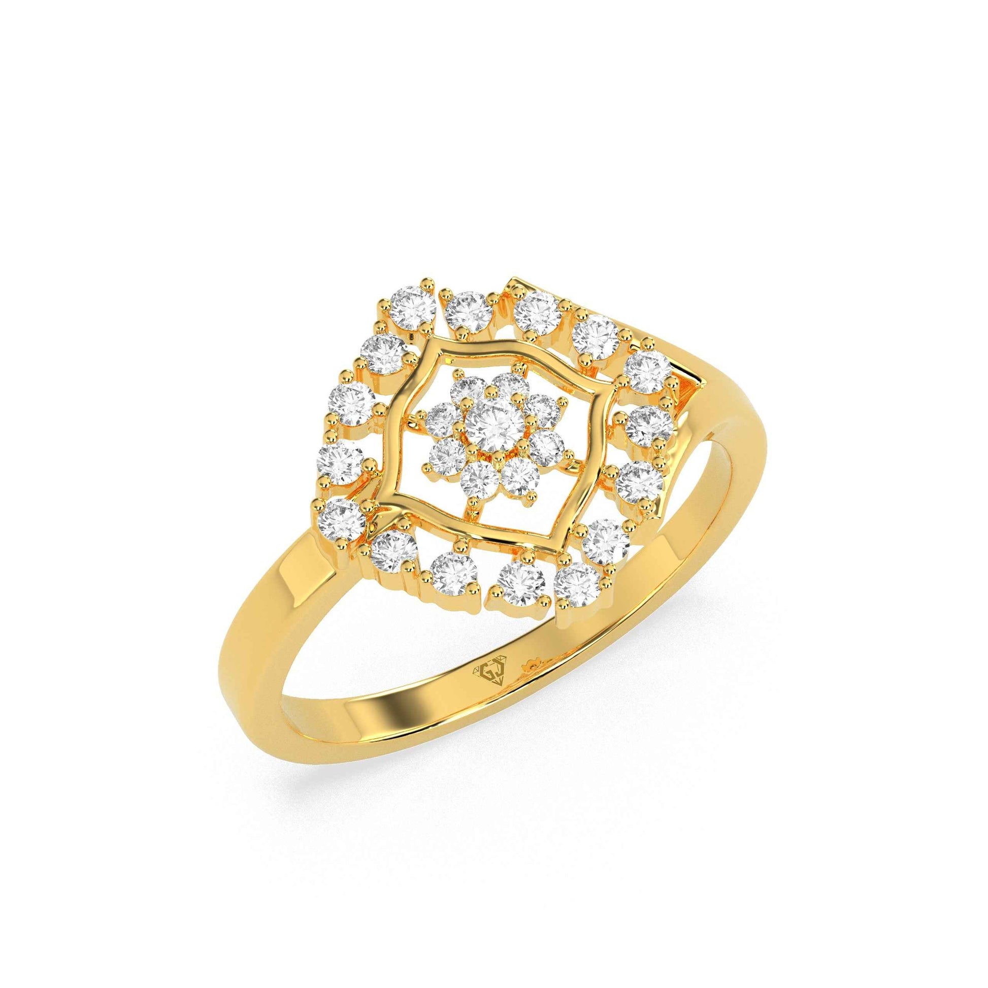 0.35 CT Cluster Round Diamond Ring - GodahariDev Jewells