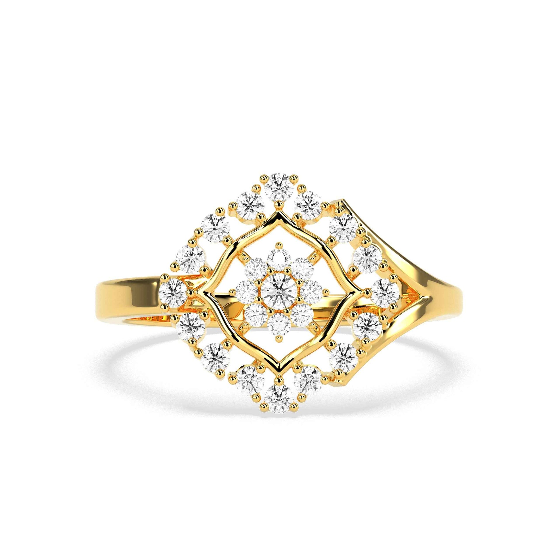 0.35 CT Cluster Round Diamond Ring - GodahariDev Jewells