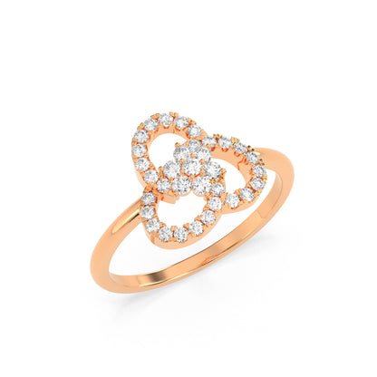 Floral Diamond Cluster Ring in 14K & 18K Gold | White, Yellow & Rose Gold Flower Diamond Ring