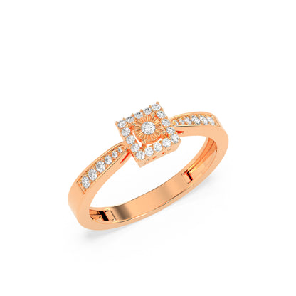 Square Halo Diamond Ring in 14K & 18K Gold | White, Yellow & Rose Gold Diamond Engagement Ring