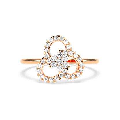 Floral Diamond Cluster Ring in 14K & 18K Gold | White, Yellow & Rose Gold Flower Diamond Ring