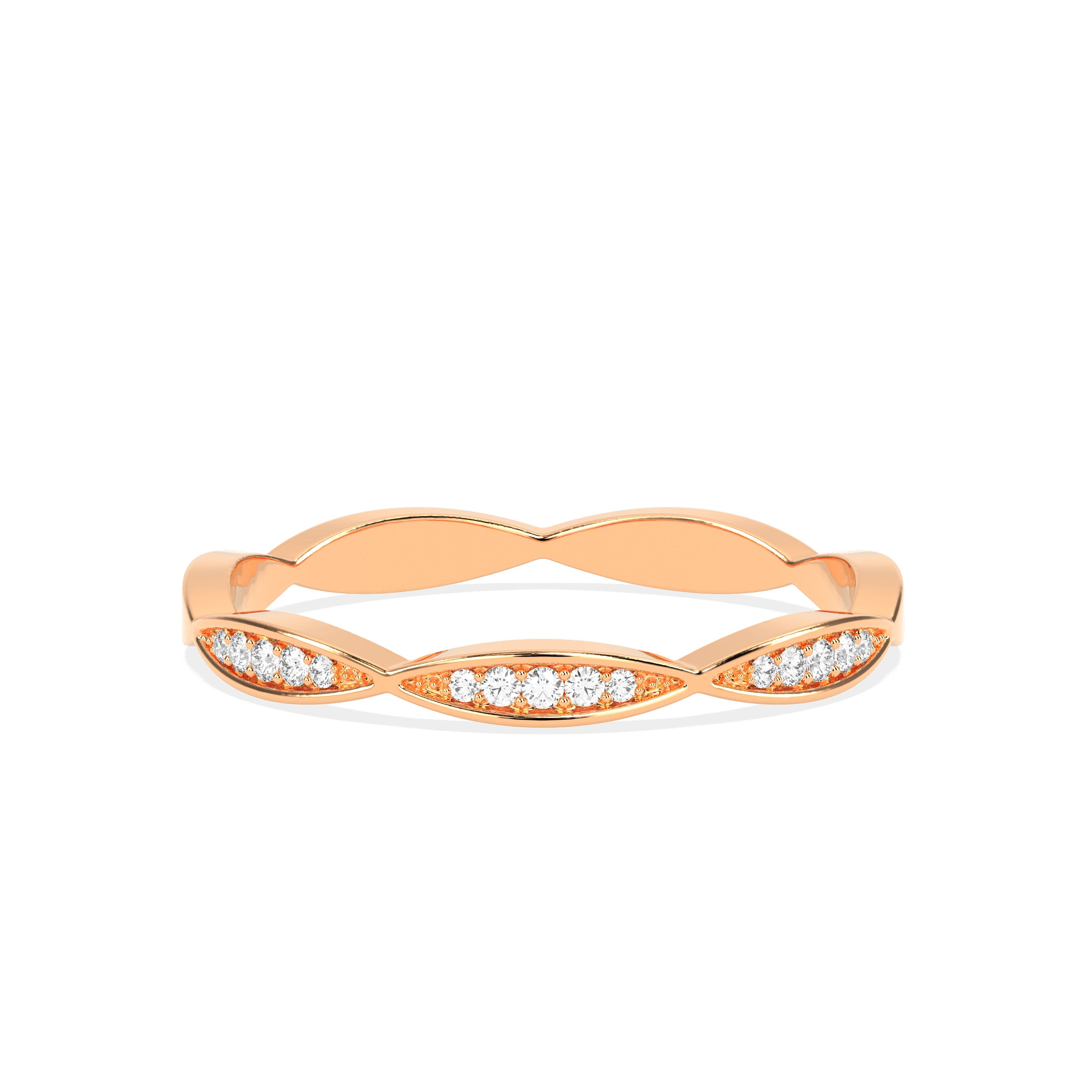 Diamond Cluster Band Ring in 14K & 18K Gold | White, Yellow & Rose Gold Elegant Diamond Ring