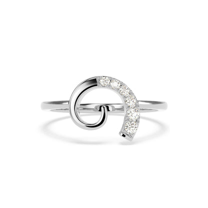Modern Curved Diamond Ring in 14K & 18K Gold | White, Yellow & Rose Gold Designer Diamond Ring