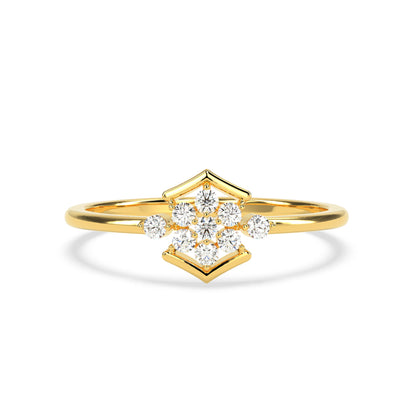 Floral Cluster Diamond Ring in 14K & 18K Gold | White, Yellow & Rose Gold Elegant Diamond Ring