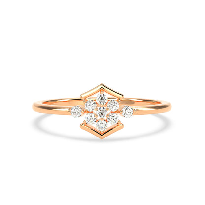 Floral Cluster Diamond Ring in 14K & 18K Gold | White, Yellow & Rose Gold Elegant Diamond Ring