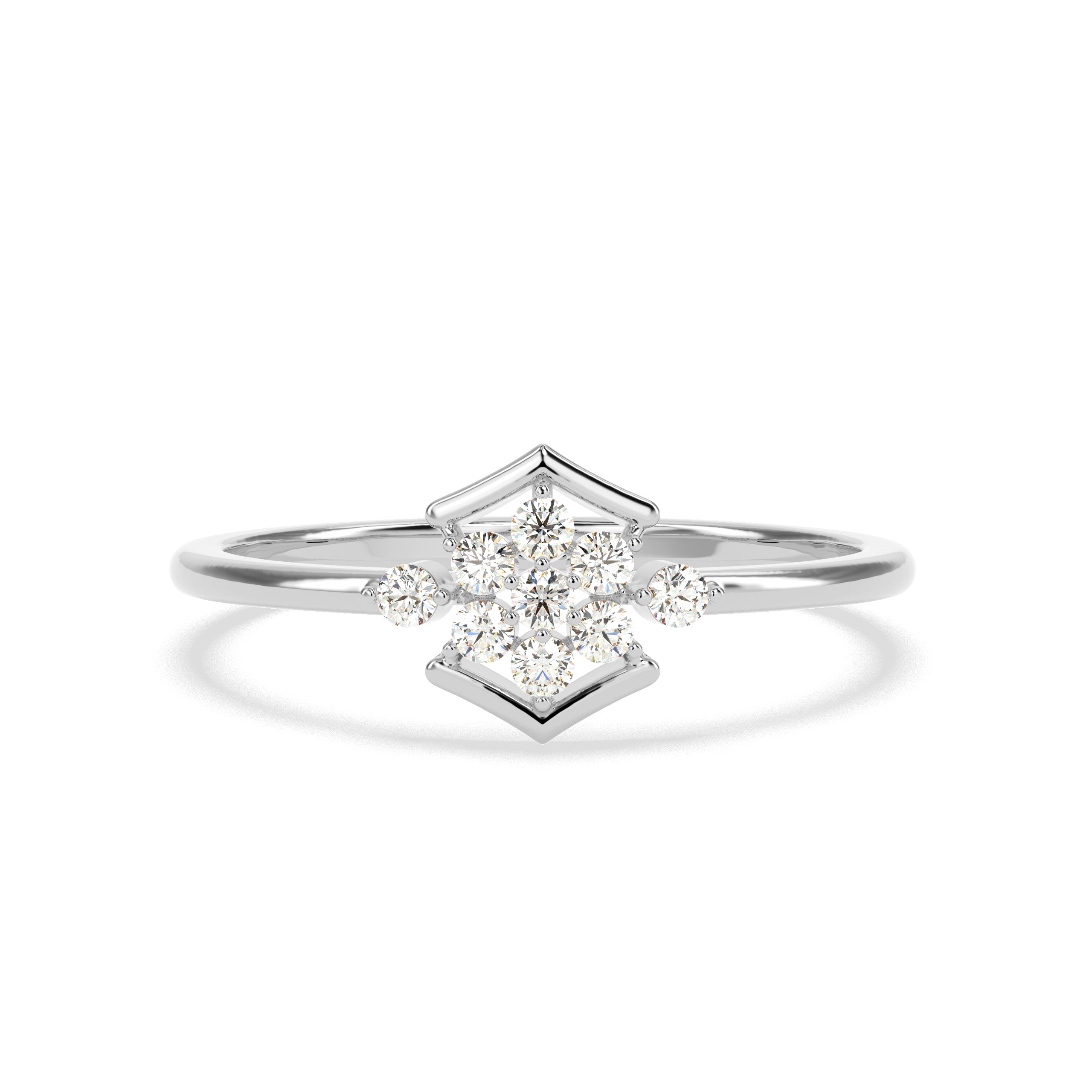 Floral Cluster Diamond Ring in 14K & 18K Gold | White, Yellow & Rose Gold Elegant Diamond Ring