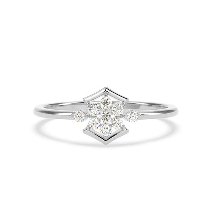 Floral Cluster Diamond Ring in 14K & 18K Gold | White, Yellow & Rose Gold Elegant Diamond Ring