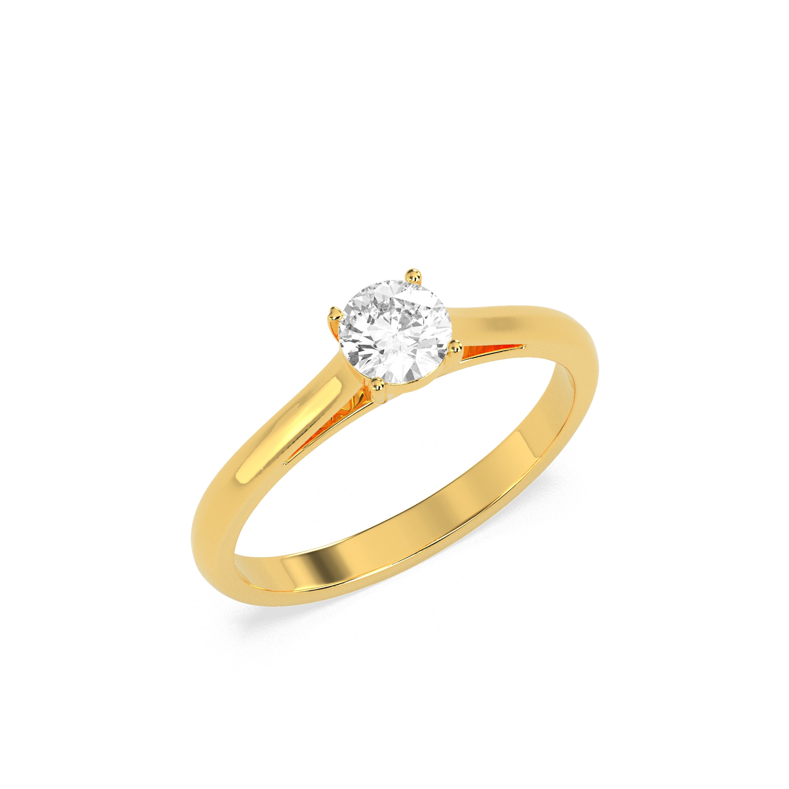 Classic Solitaire Diamond Ring in 14K & 18K Gold | White, Yellow & Rose Gold Engagement Ring