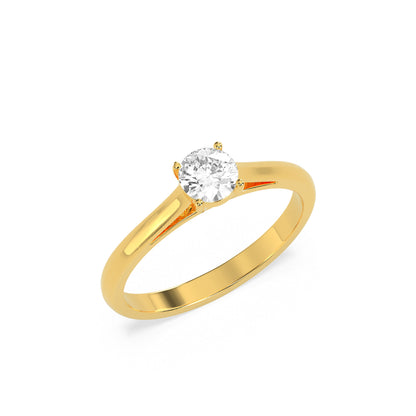 Classic Solitaire Diamond Ring in 14K & 18K Gold | White, Yellow & Rose Gold Engagement Ring