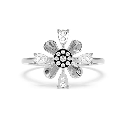 Designer Floral Diamond Ring in 14K & 18K Gold | White, Yellow & Rose Gold Flower Diamond Ring