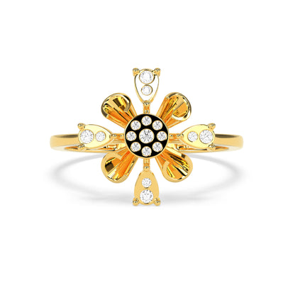 Designer Floral Diamond Ring in 14K & 18K Gold | White, Yellow & Rose Gold Flower Diamond Ring