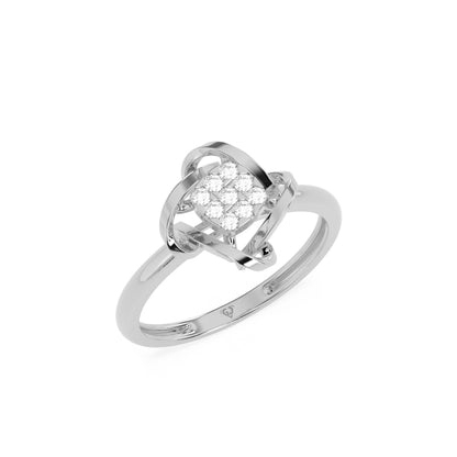 Geometric Diamond Cluster Ring in 14K & 18K Gold | White, Yellow & Rose Gold Modern Designer Ring