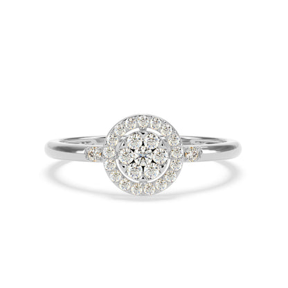 Round Halo Diamond Cluster Ring in 14K & 18K Gold | Natural Diamond Ring