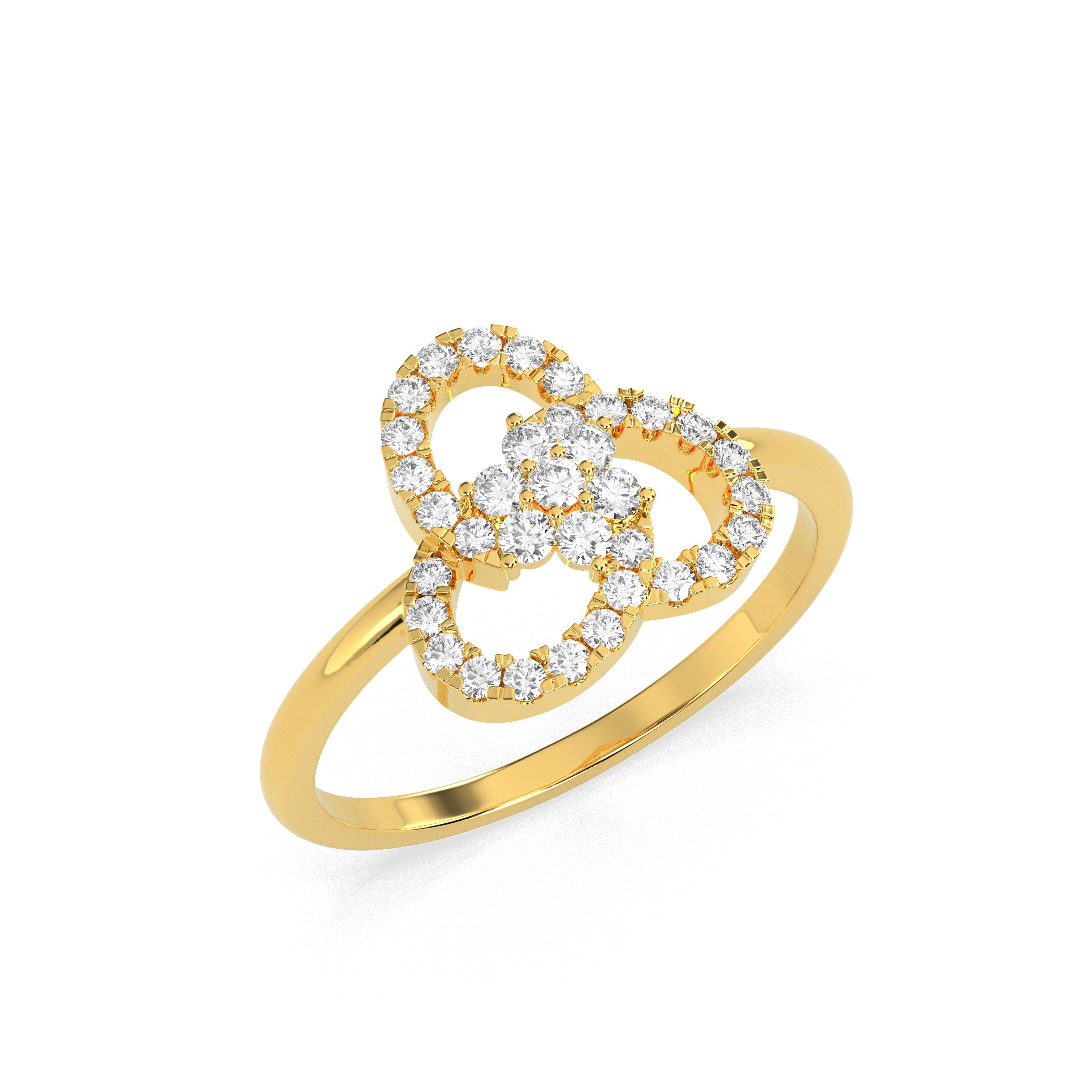 Floral Diamond Cluster Ring in 14K & 18K Gold | White, Yellow & Rose Gold Flower Diamond Ring
